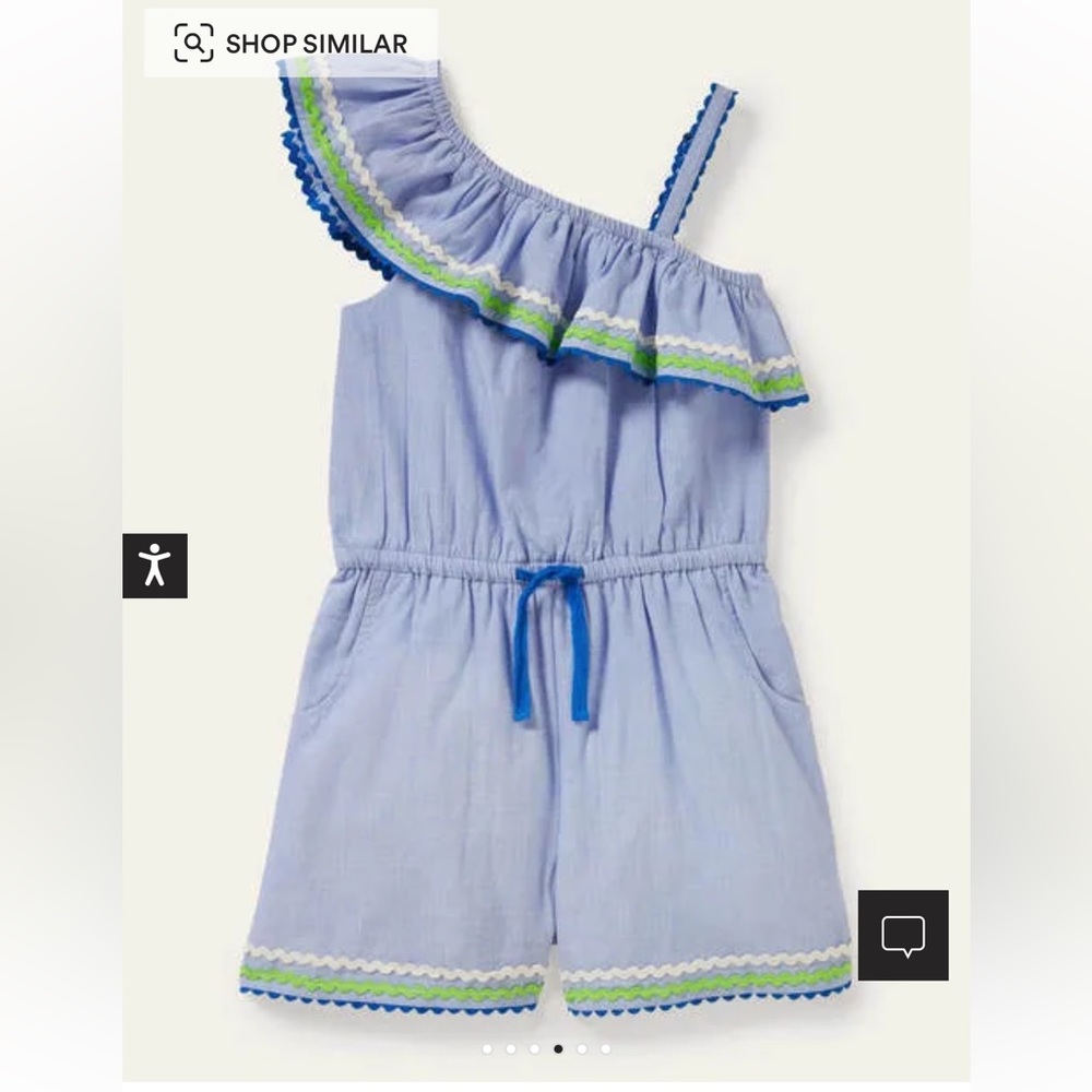 Mini Boden One Shoulder Girls Romper